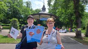 CASBA - Jennifer and Pat with their certificates from the Wheel n' Walk at Cannon Hill Park.