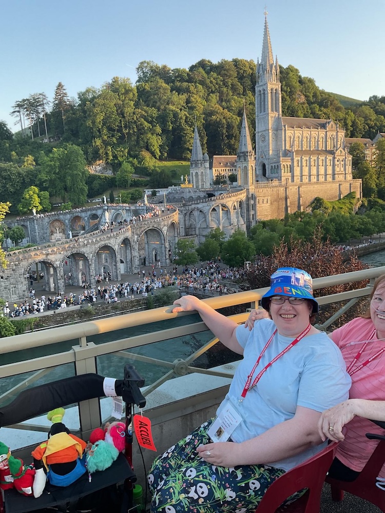 Jen and her Mum at Lourdes 